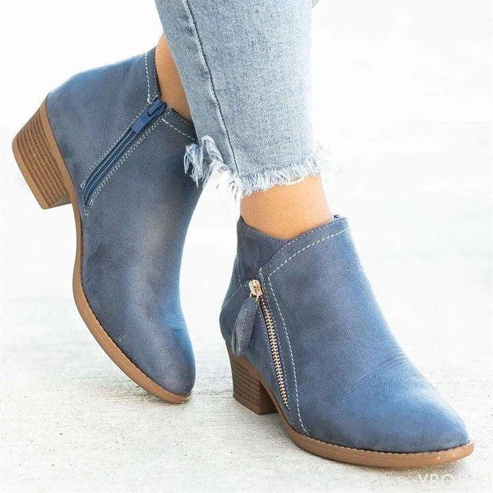 Women’s Boots | Block Heel Ankle with Size Zip