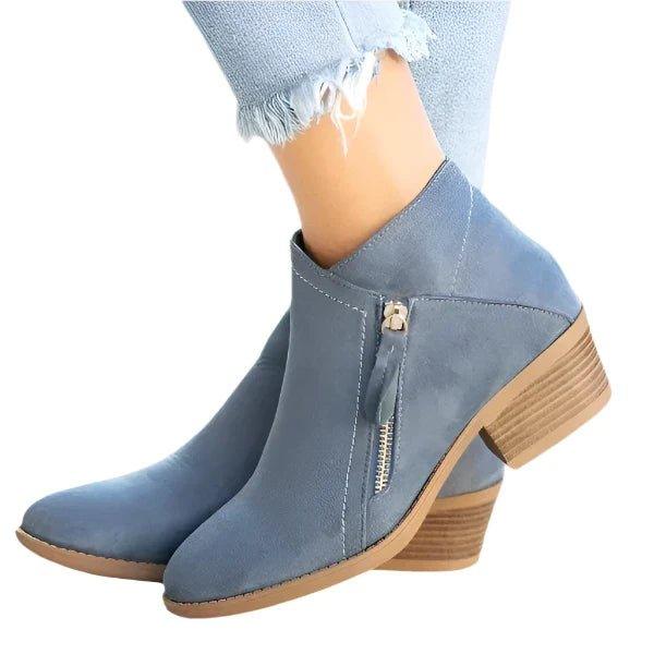 Women’s Boots | Block Heel Ankle with Size Zip