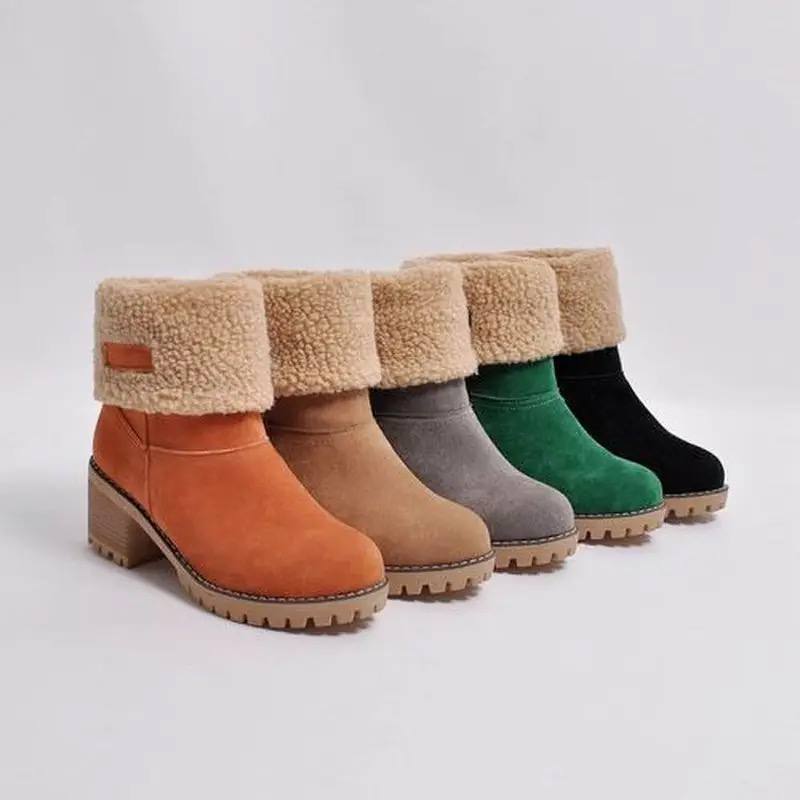 Boots for Women | Mid-calf Block Heel Lug Sole
