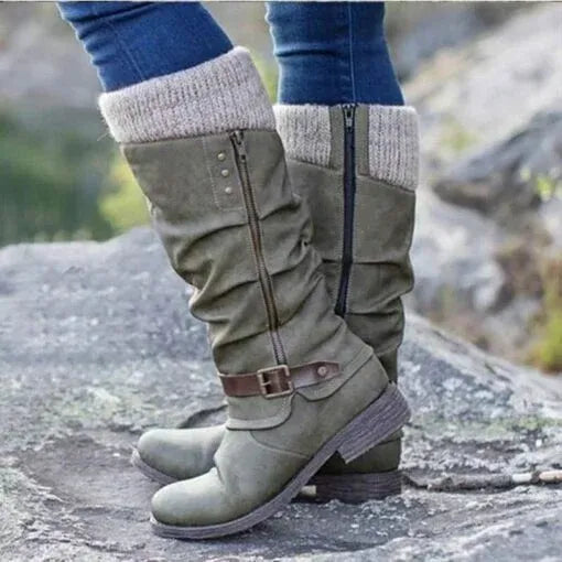 Boots for Women | Side Zip Mid Calf