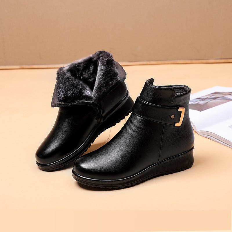 Boots For Women | Rounded Toe Buckle Ankle Style