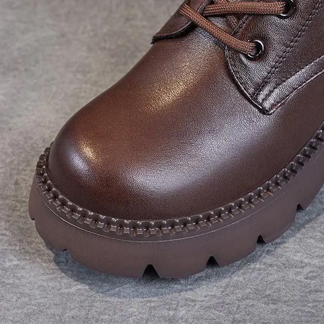 Boots For Women | Lace Up Mid Ankle Chunky Sole Style