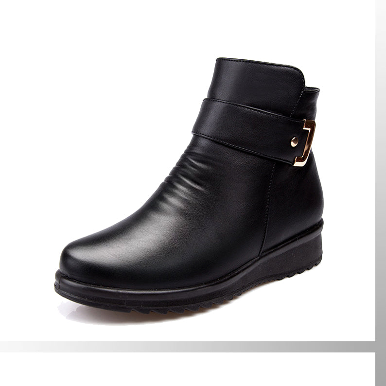 Boots For Women | Rounded Toe Buckle Ankle Style
